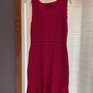 Nina Leonard Sweater dress, ribbed Red dress Size Large
